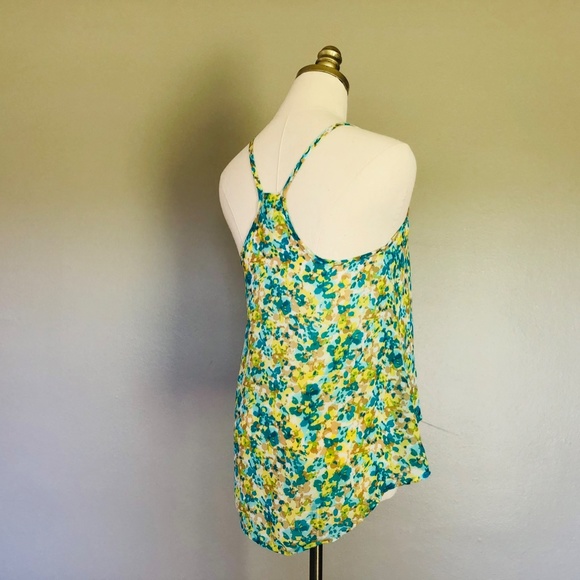 Camisole Green Yellow Flowers Small Racer Back Pullover - Picture 7 of 7
